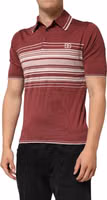 Cotton Burgundy Striped DG Logo Polo  T-shirt 2
