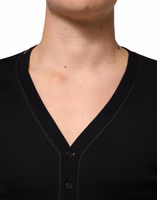 Black Cotton Button Up Men Cardigan Sweater 4