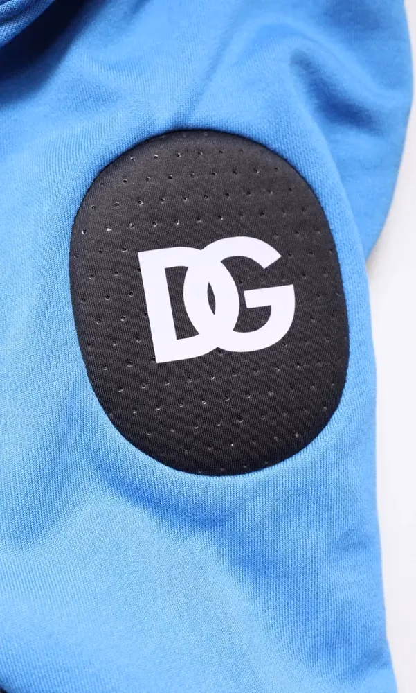 Blue Cotton Hooded Men Sportswear One Size Vest