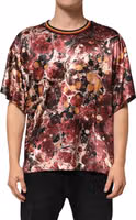 Multicolor Polyester Marble Print Oversize T-shirt 1