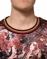Multicolor Polyester Marble Print Oversize T-shirt 4