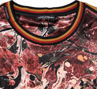 Multicolor Polyester Marble Print Oversize T-shirt 5