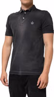 Gray Cotton Crown Collared Men Polo T-shirt 2