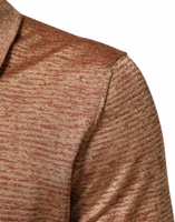 Brown Silk Textured Short Sleeve Polo T-shirt 5