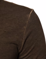 Dark Brown Cotton Tattered Logo Men T-shirt 3