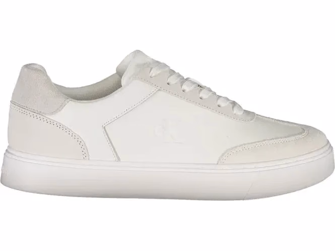 White Polyurethane Men Sneaker