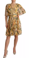 Yellow Floral Print Pleated Maxi Dress 2