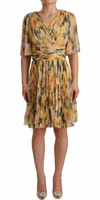 Yellow Floral Print Pleated Maxi Dress 5