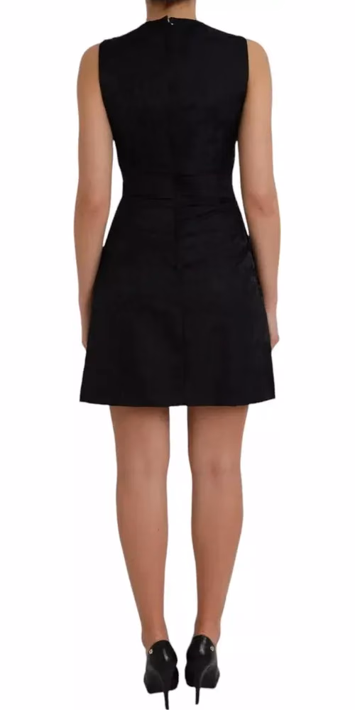 Black Sleeveless Bodycon A-line Mini Dress