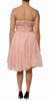 Pink Silk Chiffon A-line Pleated Midi Dress 2