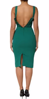 Dark Green Sleeveless Rayon Bodycon Dress 4