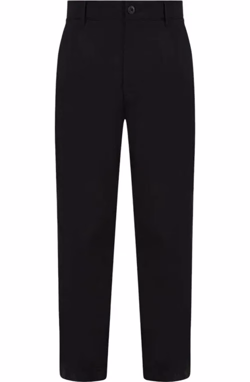 Black Recycled Cotton Chino Pants