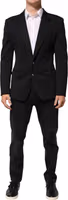 Dark Blue Cotton Men Jacket Coat Blazer Suit 1