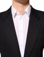 Dark Blue Cotton Men Jacket Coat Blazer Suit 4