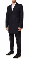 Dark Blue Wool Men Jacket Coat Blazer Suit 2
