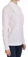 White Cotton Longsleeve Collared Blouse 2