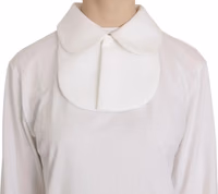 White Cotton Longsleeve Collared Blouse 4