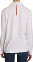 White Cotton Longsleeve Collared Blouse 5