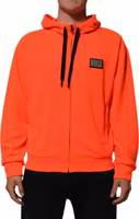 Red Fluorescent Polyester Logo Patch Hoodie Sweater 1