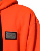 Red Fluorescent Polyester Logo Patch Hoodie Sweater 5