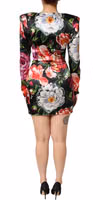 Black Floral Fiori Pittorici Mini Bodycon Dress 3