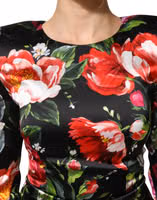 Black Floral Fiori Pittorici Mini Bodycon Dress 4