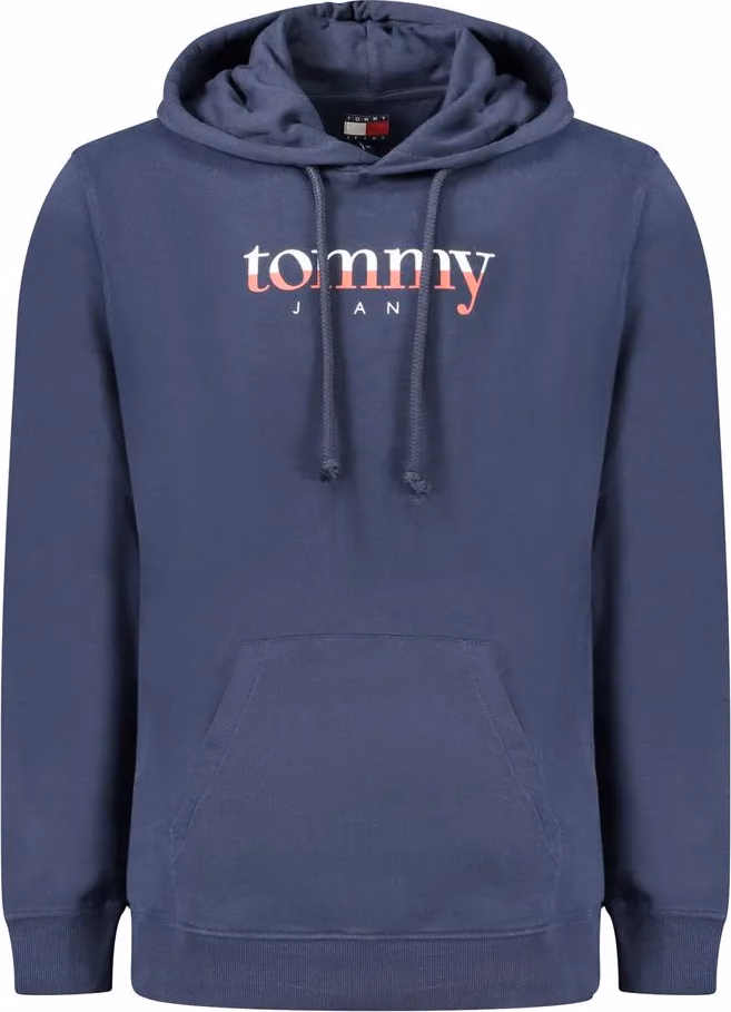 Blue Cotton Men's Hooded Sweatshirt