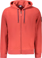 Red Polyester Men's Hooded Sweatshirt 1