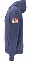 Blue Polyester Men's Hooded Sweatshirt 3