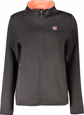 Black Polyester Women Sweatshirt