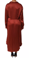 Burgundy Acetate Viscose Satin Long Dress 3