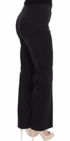 Black Stretch Straight Fit Dress Trousers Pants 1