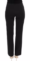 Black Stretch Straight Fit Dress Trousers Pants 2