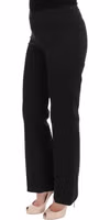 Black Stretch Straight Fit Dress Trousers Pants 3