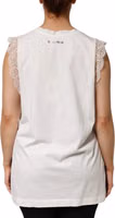 White Silk Blend Lace Trim Sleeveless V-Neck Women’s Top 3