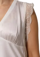 White Silk Blend Lace Trim Sleeveless V-Neck Women’s Top 5