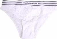 White Lace Slip Brief Logo Waistband Underwear 1