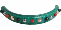 Green Embellished Leather Bag Handle Women Shoulder Strap 1