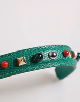 Green Embellished Leather Bag Handle Women Shoulder Strap 5