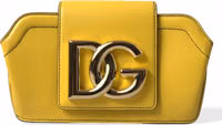Yellow Smooth Leather DG Logo Clutch Crossbody Case Bag 1