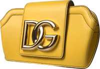 Yellow Smooth Leather DG Logo Clutch Crossbody Case Bag 2