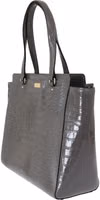 Grey Croc Embossed Leather Elissa Bristol Drive Tote Handbag Bag 4