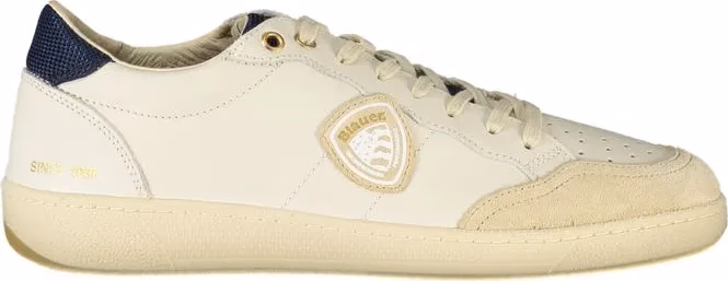 White Polyurethane Men Sneaker