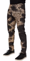 Beige Black Corduroy Tie-Dye Cotton Blend Pants 2