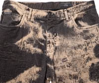Beige Black Corduroy Tie-Dye Cotton Blend Pants 4