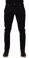 Black Cotton Blend Skinny Men Trouser Pants 1