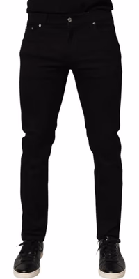 Black Cotton Blend Skinny Men Trouser Pants