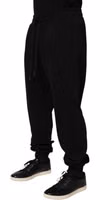 Black Cotton Drawstring Logo Sweatpants Pants 2