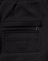 Black Cotton Drawstring Logo Sweatpants Pants 5