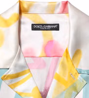 White Silk Hawaiian Graffiti Print Men Casual Shirt 5